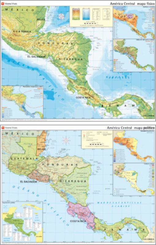 Mapa Mural America Central. Vicens Vives