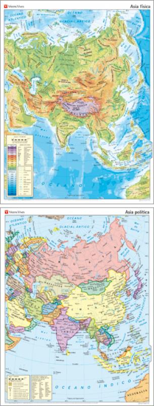 Mapa Mural Asia. Vicens Vives