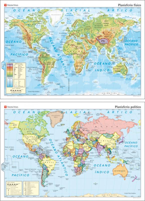 ED-Mapa Mural Planisferio. Vicens Vives