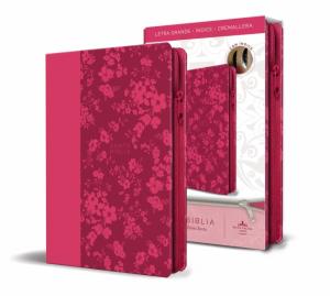 Biblia Reina Valera 1960 letra grande. Símil fucsia