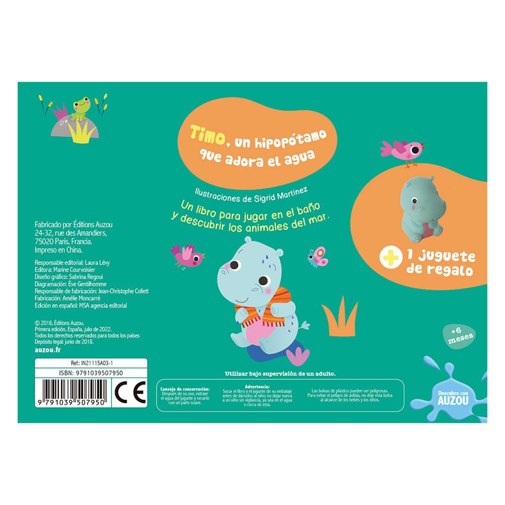 Libro de baño: Timo, un hipopótamo que adora el agua