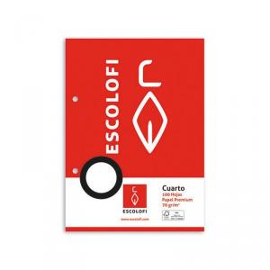 Recambio cuarto apaisado 2 taladros 100 hojas con margen