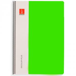 Bloc A4 color verde pauta 3mm. 80 hojas serie Plus