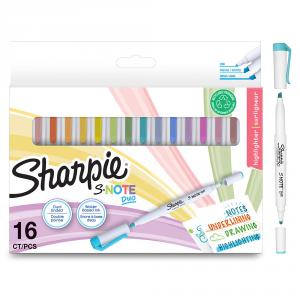 Rotulador Sharpie Snote Duo doble punta blíster 16 colores