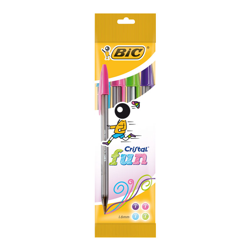 Bolígrafo Bic Cristal Fun 4 colores