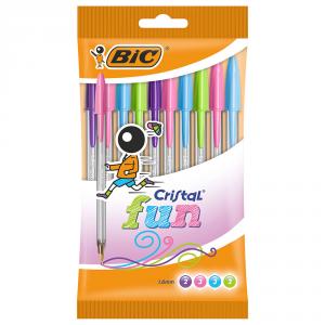 Bolígrafo Bic cristal fun blíster 10 colores
