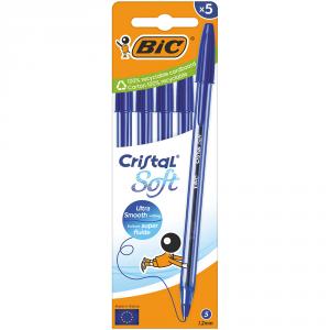 Bolígrafo tinta azul 4 unidades Bic Cristal Soft