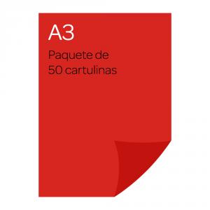 Cartulina A3 50 unidades Rojo, Canson Guarro.