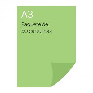 Cartulina A3 50 unidades Verde manzana, Canson Guarro.