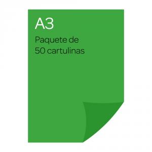 Cartulina A3 50 unidades Verde billar, Canson Guarro.