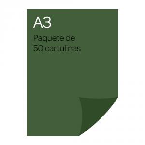 Cartulina A3 50 unidades Verde amazonas, Canson Guarro.