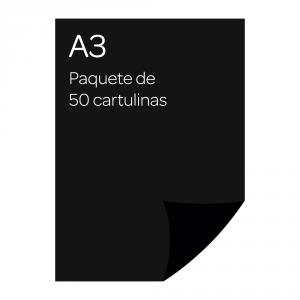 Cartulina A3 50 unidades Negro, Canson Guarro.