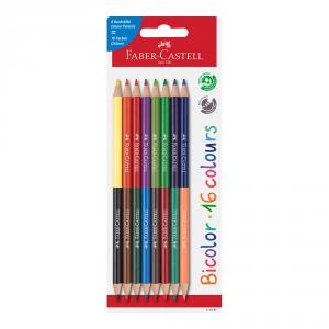 Lápiz color bicolor blíster 8 lápices 16 colores