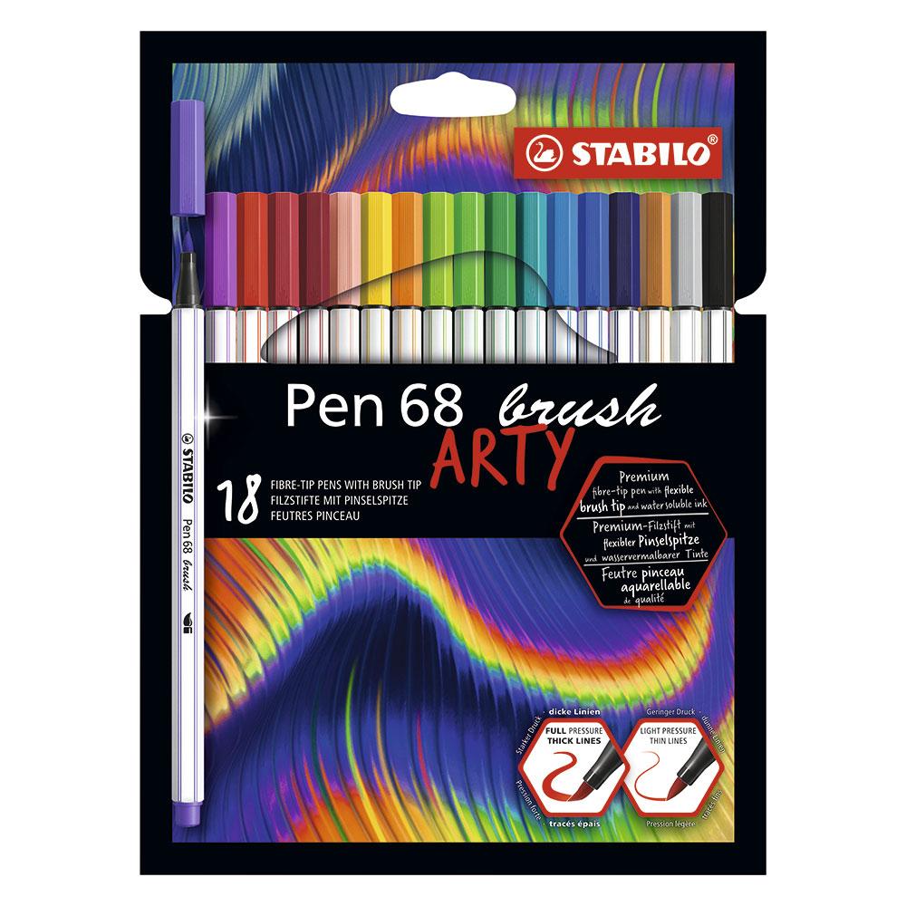 Rotulador punta pincel 18 colores Stabilo Pen 68 Arty :: Stabilo