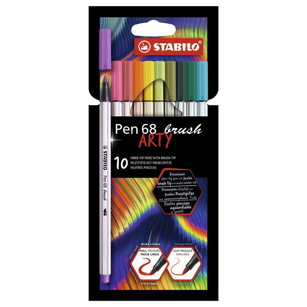 Stabilo Pen 68 brush Arty punta pincel 10 colores