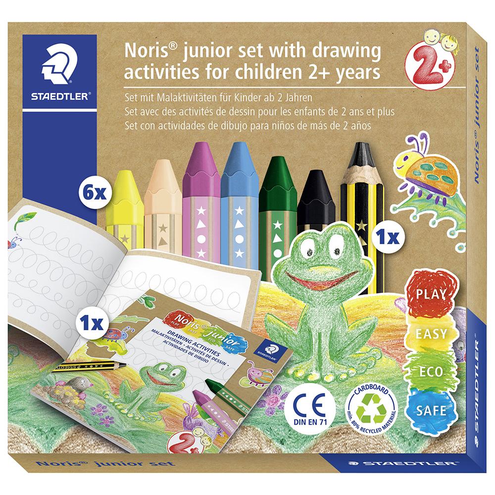 Set de dibujo Noris junior 6 ceras de colores, lápiz y librito de actividades