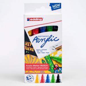Marcador Edding acrylic 5100 5 colores