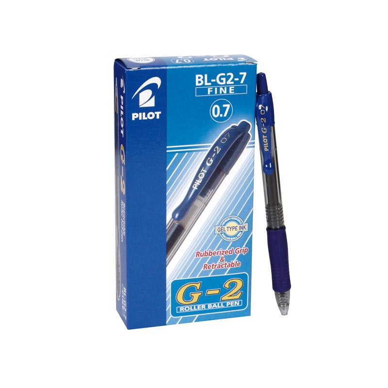 Bolígrafo Pilot G2 color azul caja de 12 unidades