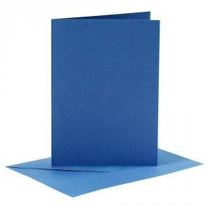 Tarjeta 10,5x15cm y sobre 11,5x16,5cm color azul marino set 6 unidades