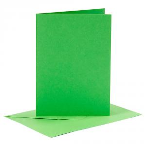 Tarjeta 10,5x15cm y sobre 11,5x16,5cm color verde set 6 unidades