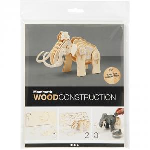 Construcción madera 3d mamut ensamblar