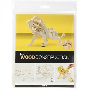 Construcción madera 3D león ensamblar