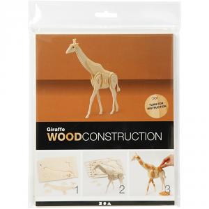 Construcción madera 3D jirafa ensamblar