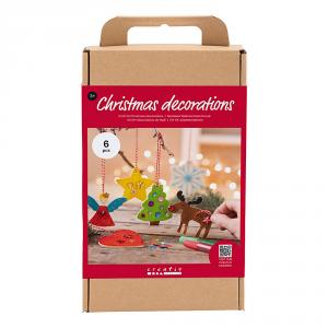 Kit manualidades adornos navideños madera para colorear