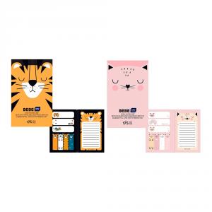 Set de notas y marcapáginas adhesivos animalitos BEBE Friends