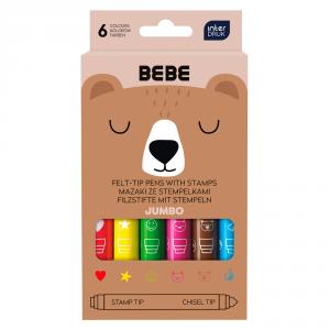 Rotuladores jumbo 6 colores con estampadores BEBE Friends