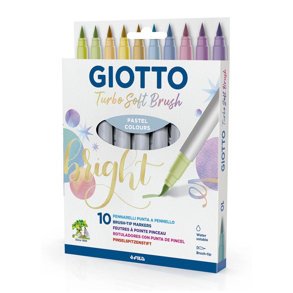 Rotulador Giotto turbo soft brush 10 colores pastel :: Fila :: Papelería ::  Dideco