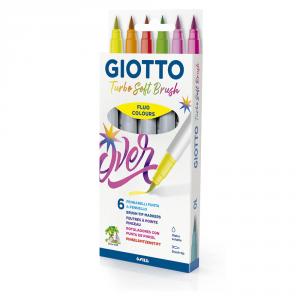 Rotulador Giotto turbo soft brush 6 colores fluo