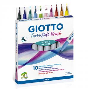 Rotulador punta pincel 10 colores Giotto turbo soft brush