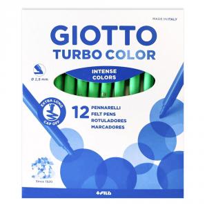 Rotuladores unicolor Giotto turbo 12 unidades verde claro