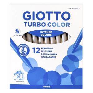Rotuladores unicolor Giotto turbo 12 unidades gris ceniza