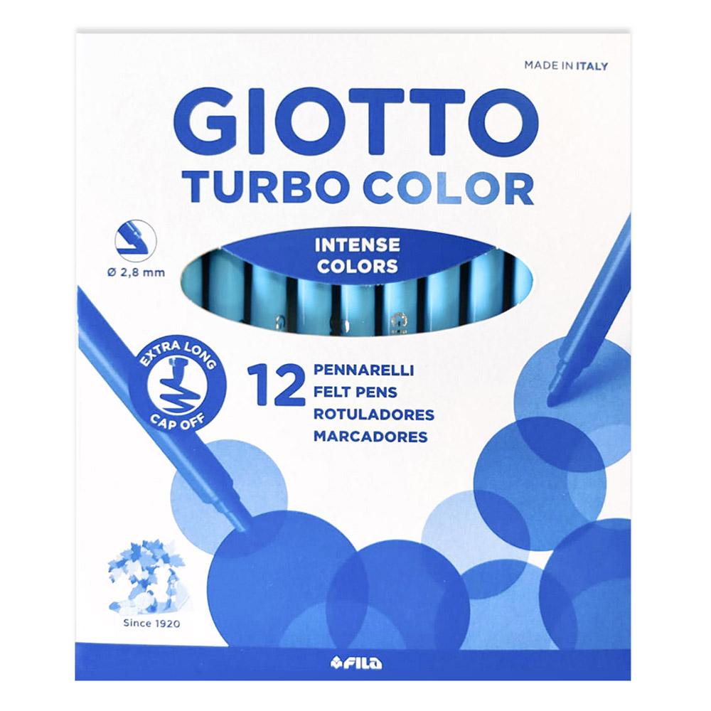 Rotuladores unicolor Giotto turbo 12 unidades azul celeste