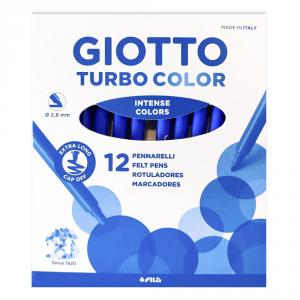 Rotuladores unicolor Giotto turbo 12 unidades azul ultramar