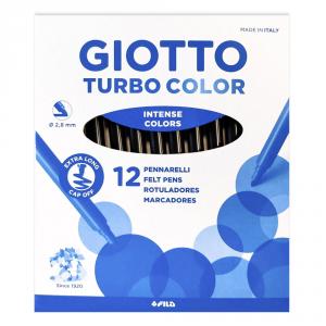 Rotuladores unicolor Giotto turbo 12 unidades negro