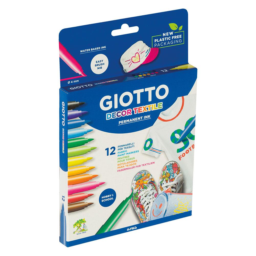 Rotulador textil 12 colores Giotto :: Fila :: Papelería :: Dideco