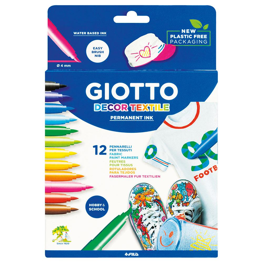 Rotulador textil 12 colores Giotto :: Fila :: Papelería :: Dideco