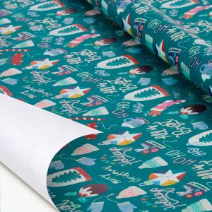 Papel de regalo adornos navideños rollo 70x200cm