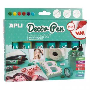 Rotulador gel Decor Pen 3D Pearl 6 colores