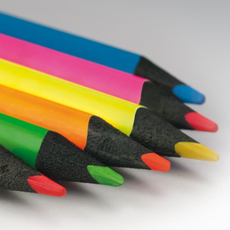 Caja 6 lápices de colores fluorescentes :: Milan :: Papelería