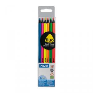 Caja 6 lápices de colores fluorescentes