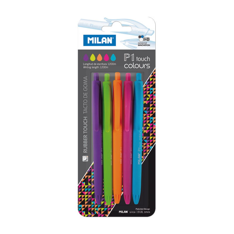 Bolígrafo P1 Touch Colours Blíster 5 bolígrafos colores