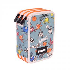 Estuche 3 pisos Sports 19,5x13x7,5cm