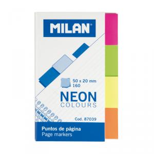 Marcapáginas adhesivo neón 4 colores Milan