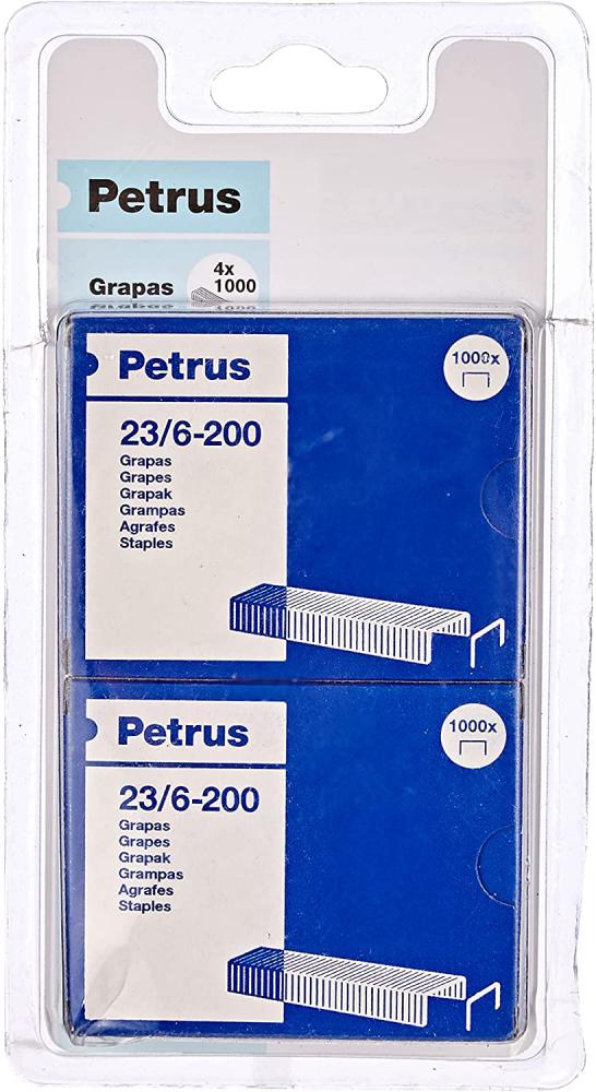 Grapas marca petrus nº 23/6 caja de 1000 unidades (03761)