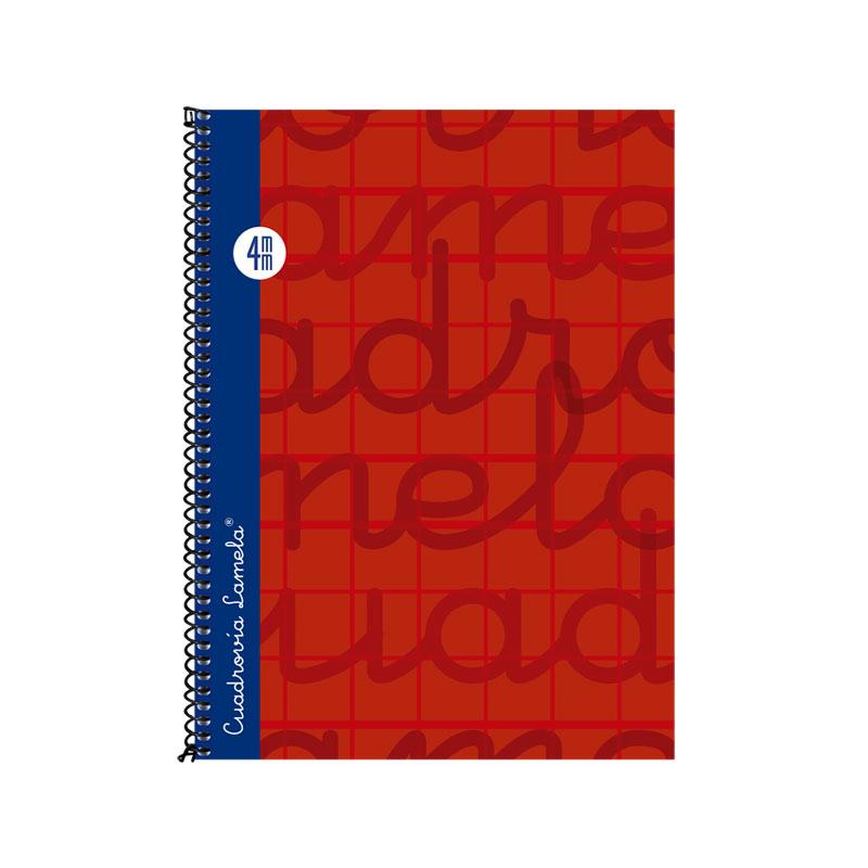 Cuaderno Cuadrovía Lamela cuarto 4mm 80h rojo