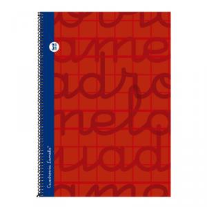 Cuaderno Cuadrovía Lamela folio 3mm 80h rojo (T. dura)